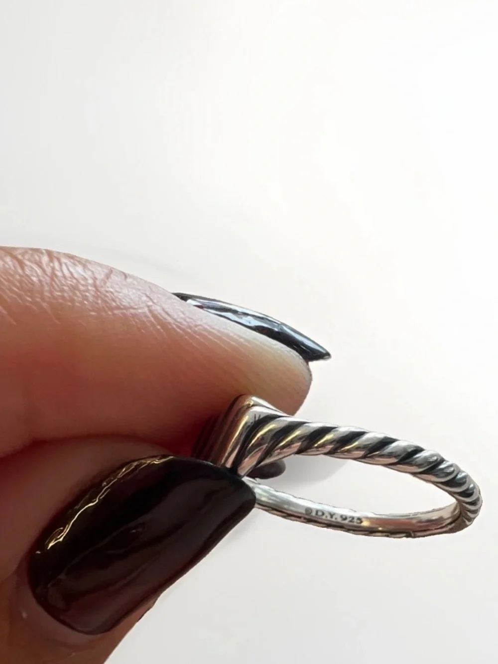 David Yurman Sterling Silver Twisted Cable Signet pinky ring size 4.5